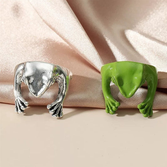 Cute Green Frog Ring - Adjustable Size