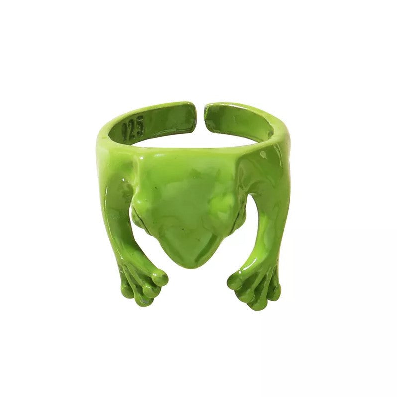 Cute Silver Frog Cuff Earrings