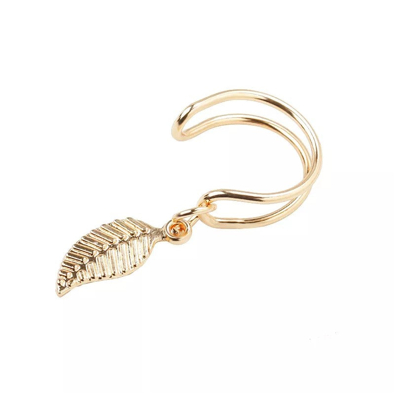 Elven Leaf Cuff Gold Earring