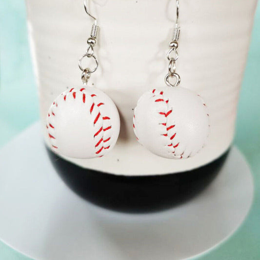Baseball Drop 3D Earrings