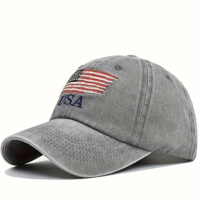 USA Flag Baseball Cap Adjustable Dad Hat Patriotic Embroidered, Great Gift