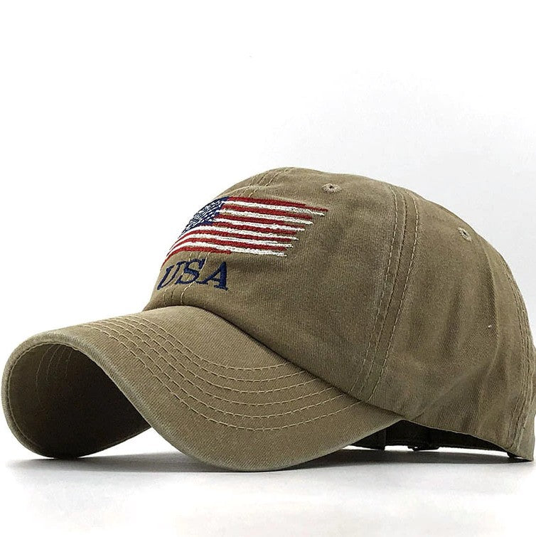 USA Flag Baseball Cap Adjustable Dad Hat Patriotic Embroidered, Great Gift