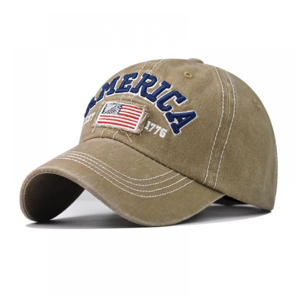 American Distressed Baseball Cap, 1776 American Flag USA, Men's Women