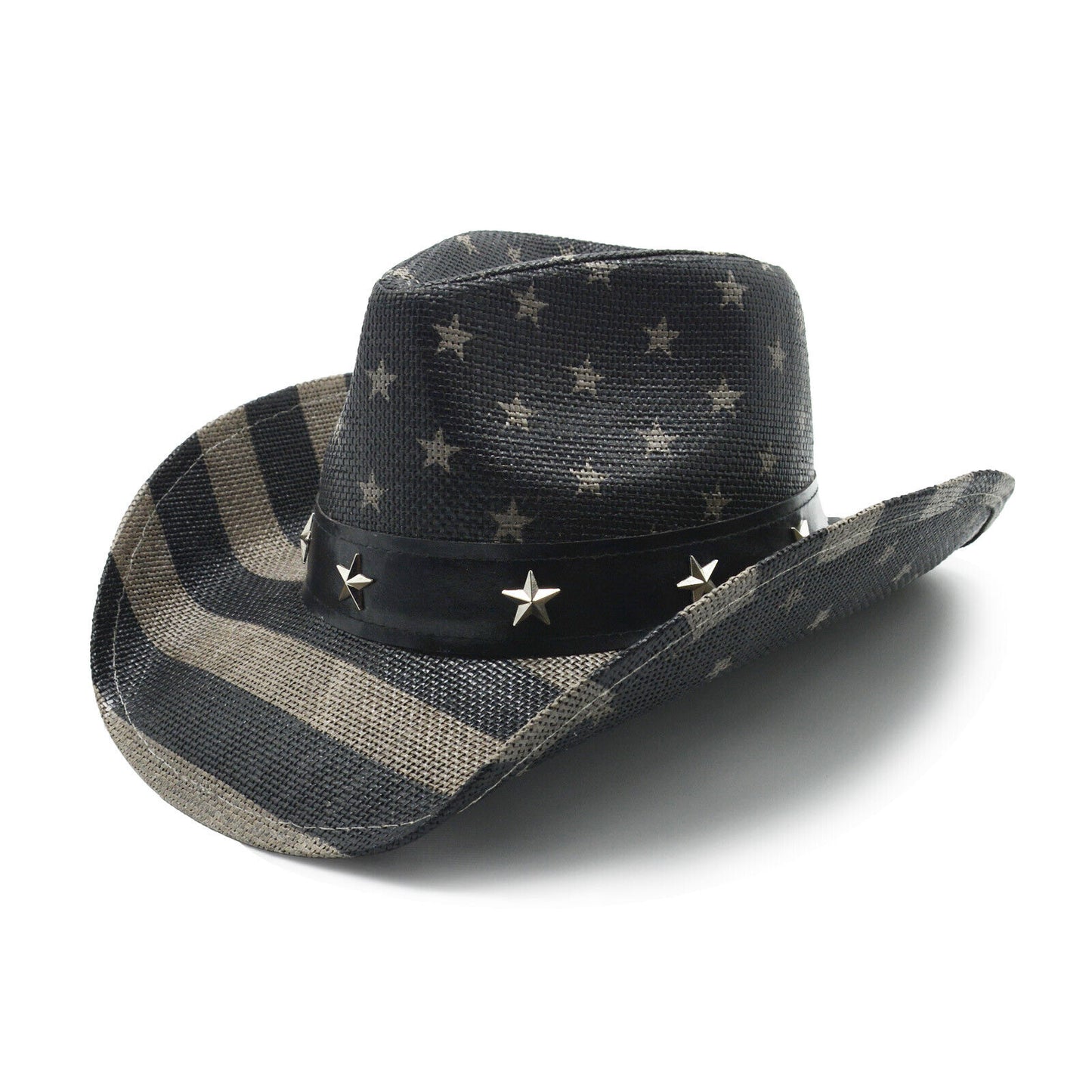 Black & White American Flag Cowboy Hat