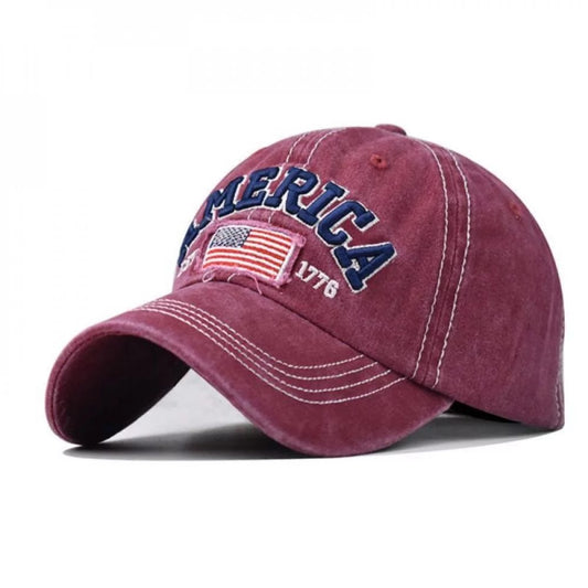 American Distressed Baseball Cap, 1776 American Flag USA, Men's Women