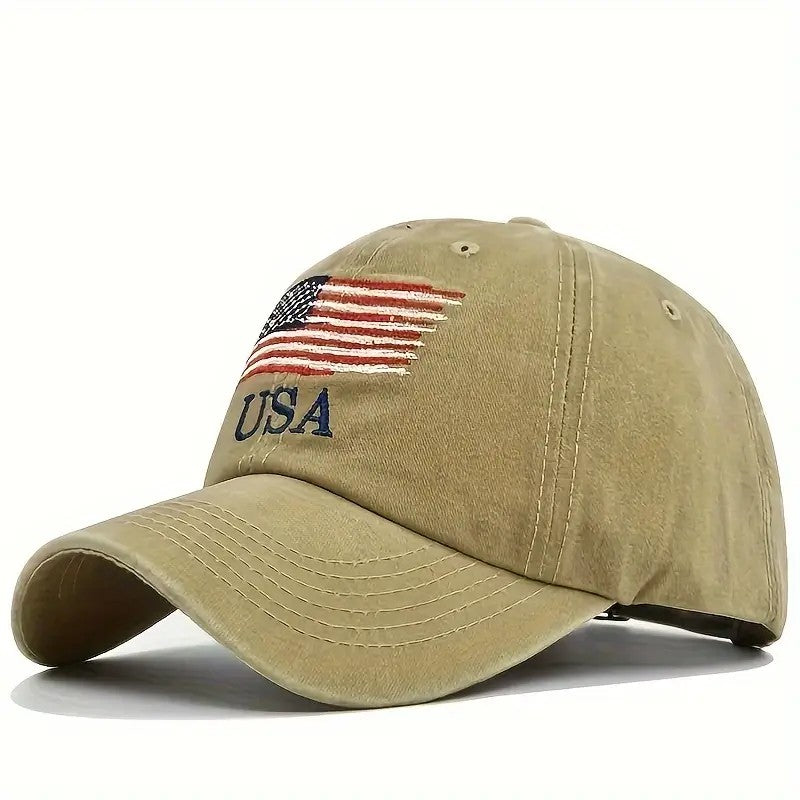 USA Flag Baseball Cap Adjustable Dad Hat Patriotic Embroidered, Great Gift