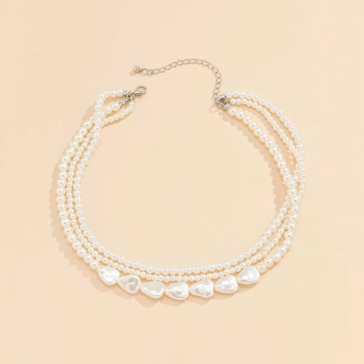 White Pearl Layered Necklace for Women Jewelry 1-3 Layers/Strands - Round & Flat
