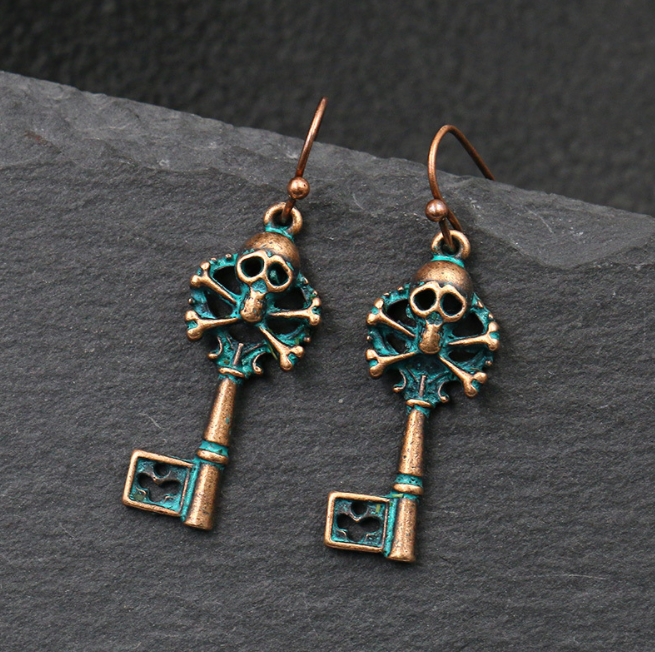 3 Pairs Set of Skeleton, Skull Earrings