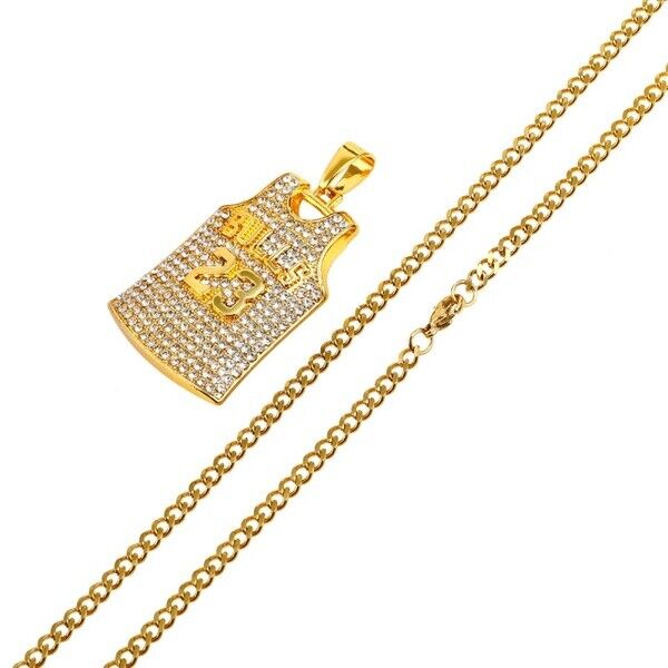 23 Bulls Jersey Necklace - Rhinestone