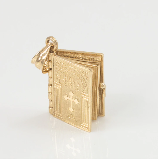 Holy Bible Book Pendant Locket Necklace