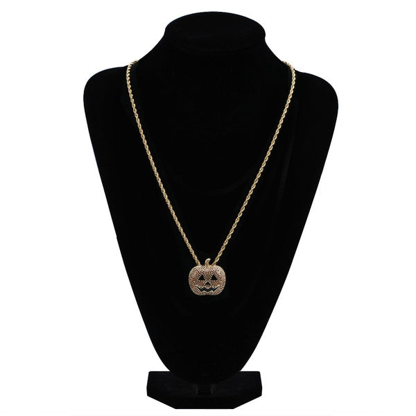 Pumpkin Jack O'Lantern Halloween Necklace