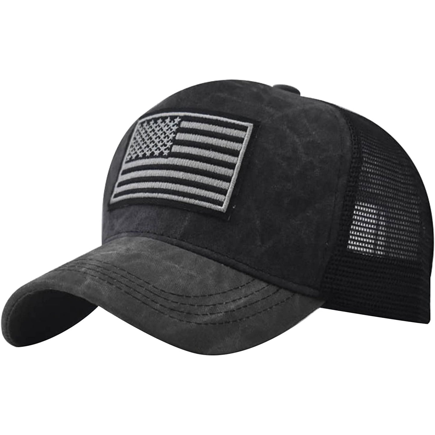 American Flag Trucker Cap US Flag Hat Adjustable
