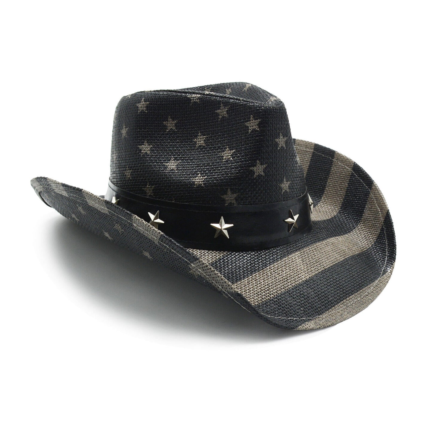 Black & White American Flag Cowboy Hat