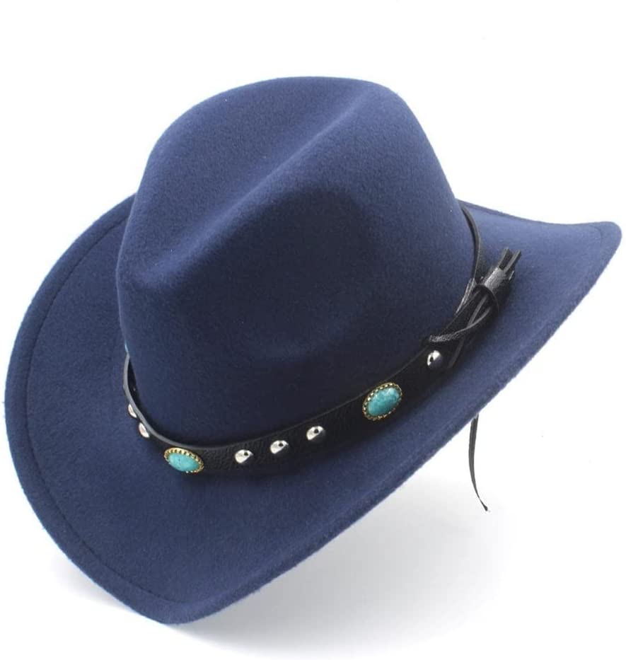 Western Cowboy, Cowgirl Hat, Turquoise Strap, Men Women Retro Wide Brim