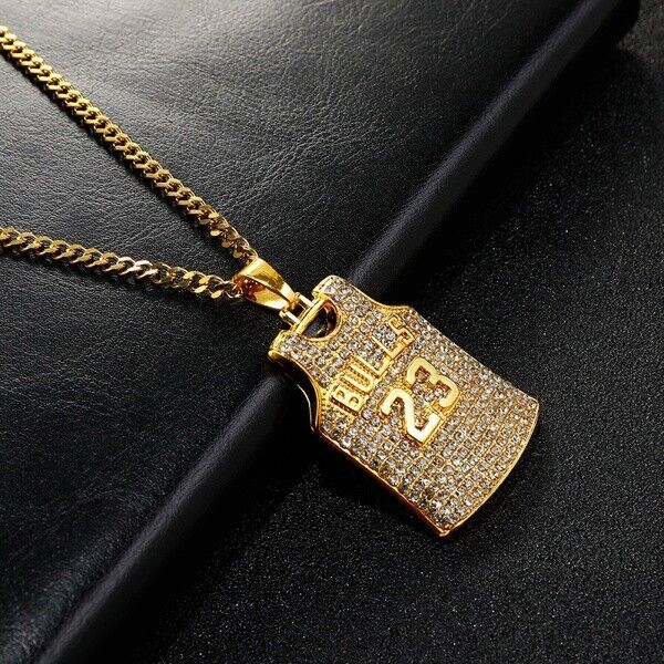 23 Bulls Jersey Necklace - Rhinestone
