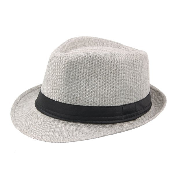 Fedora Hat, Straw Trilby Cuban Sun Cap Panama Short Brim Floral