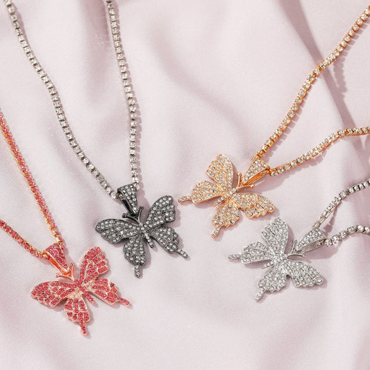 Choker Bling Butterfly Sparkly Necklace