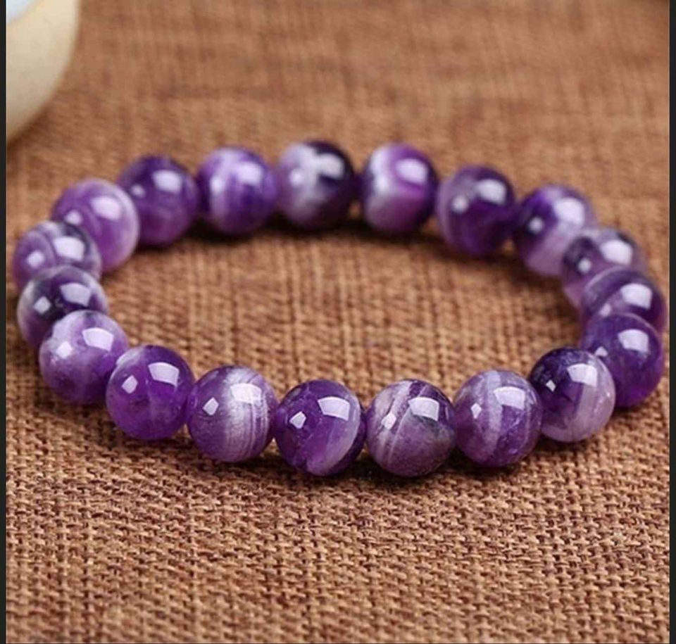 Natural Stone  Purple Amethysts Agate Bracelet