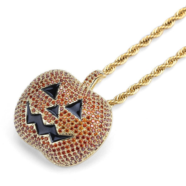 Pumpkin Jack O'Lantern Halloween Necklace
