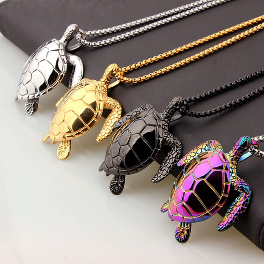 Large Sea Turtle Pendant Necklace