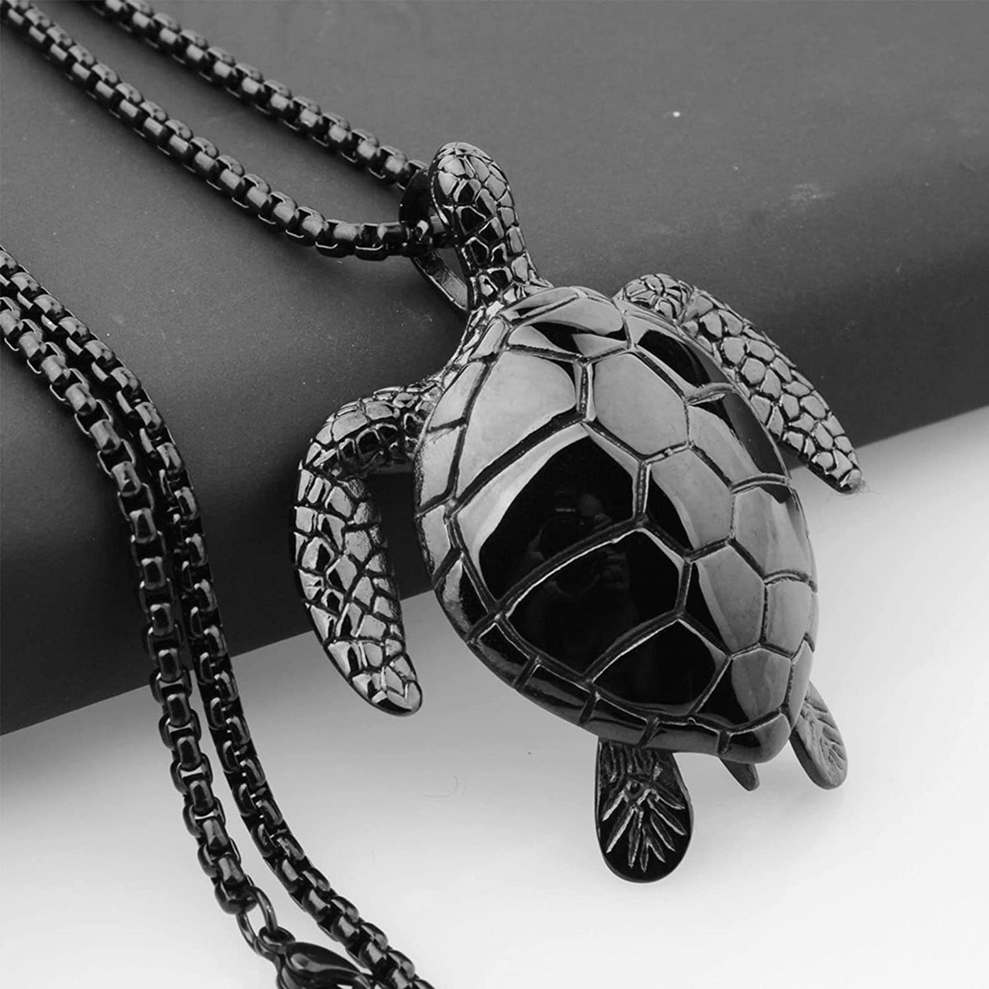 Large Sea Turtle Pendant Necklace