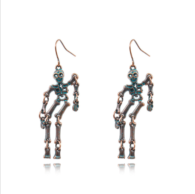 3 Pairs Set of Skeleton, Skull Earrings