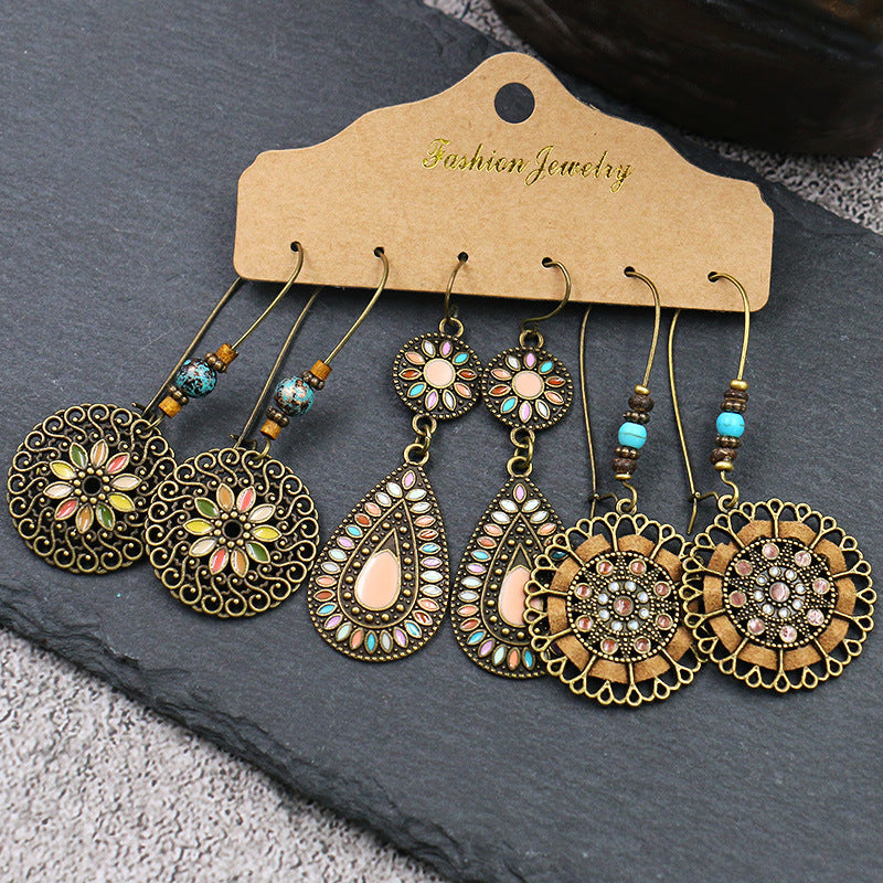 Bronze Boho Earring Set
