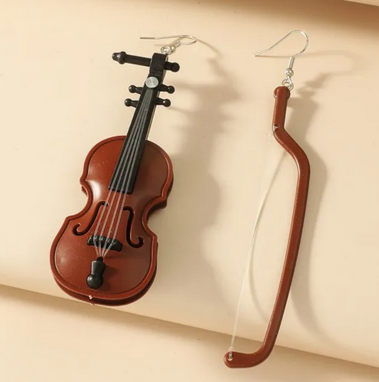 Large Violin, Viola, Cello, Earrings Asymmetrical Fashion Jewelry, Women Girls