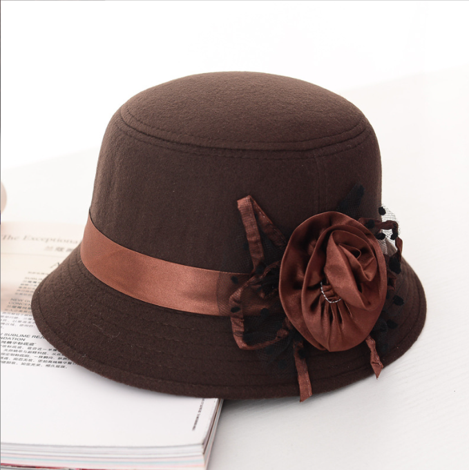 Ladies Bucket Hat w/ Rose