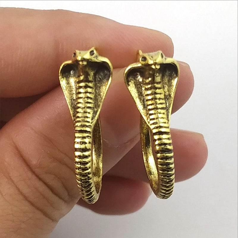 Elegant King Cobra Snake Hook Earrings