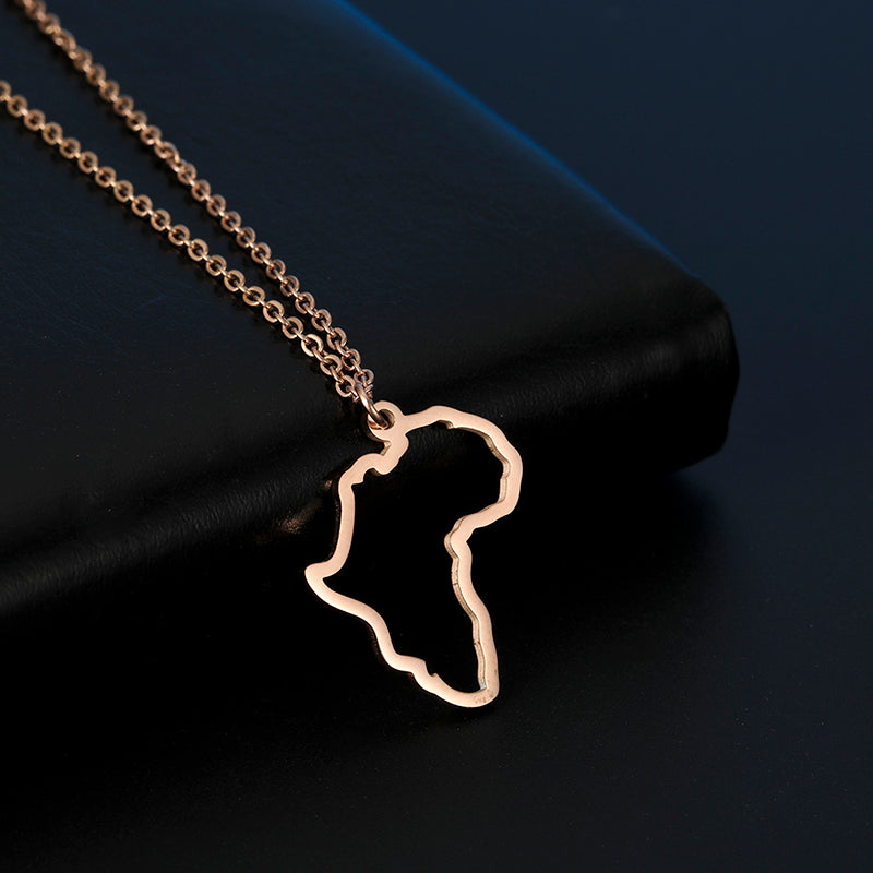Africa Silhouette Necklace - African Map Outline Pendant