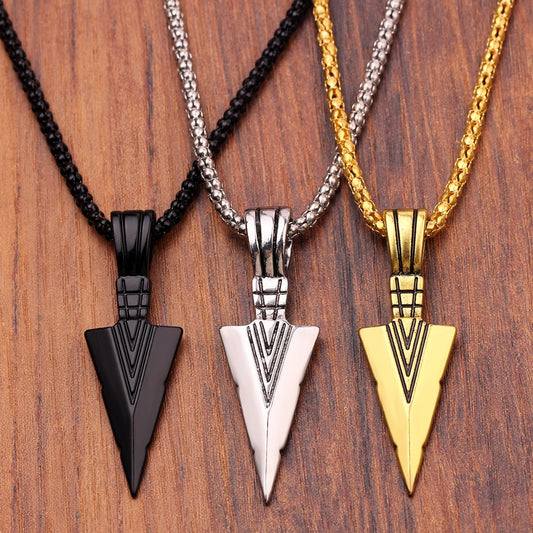 Arrowhead  Pendant Necklace 24" Chain