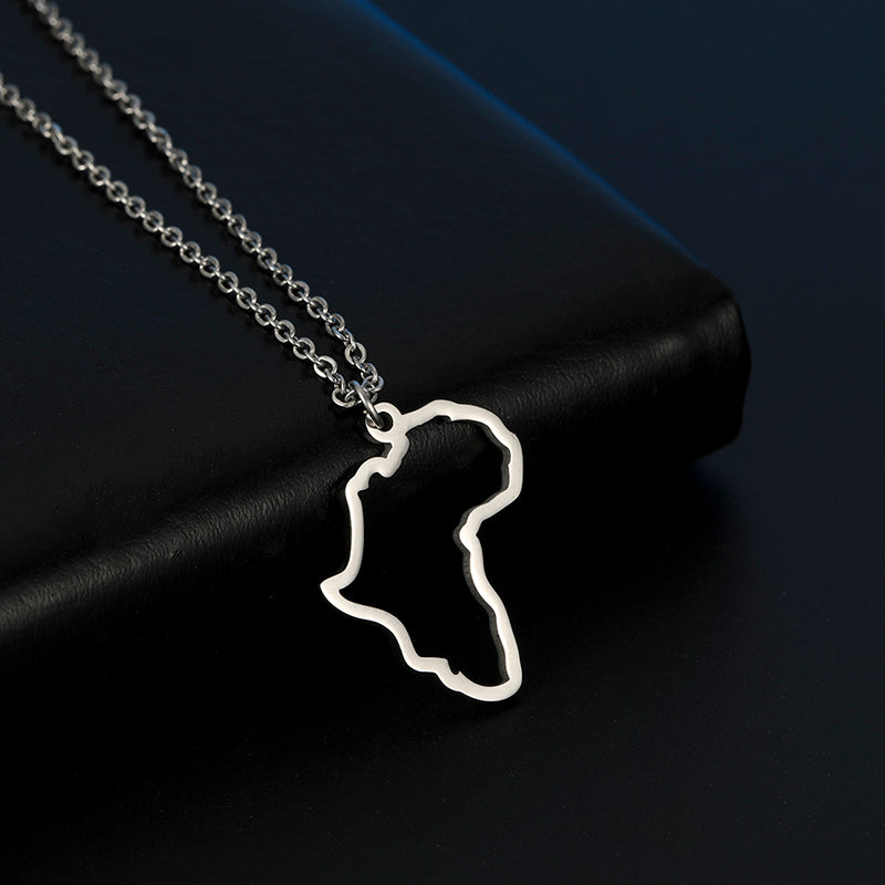 Africa Silhouette Necklace - African Map Outline Pendant