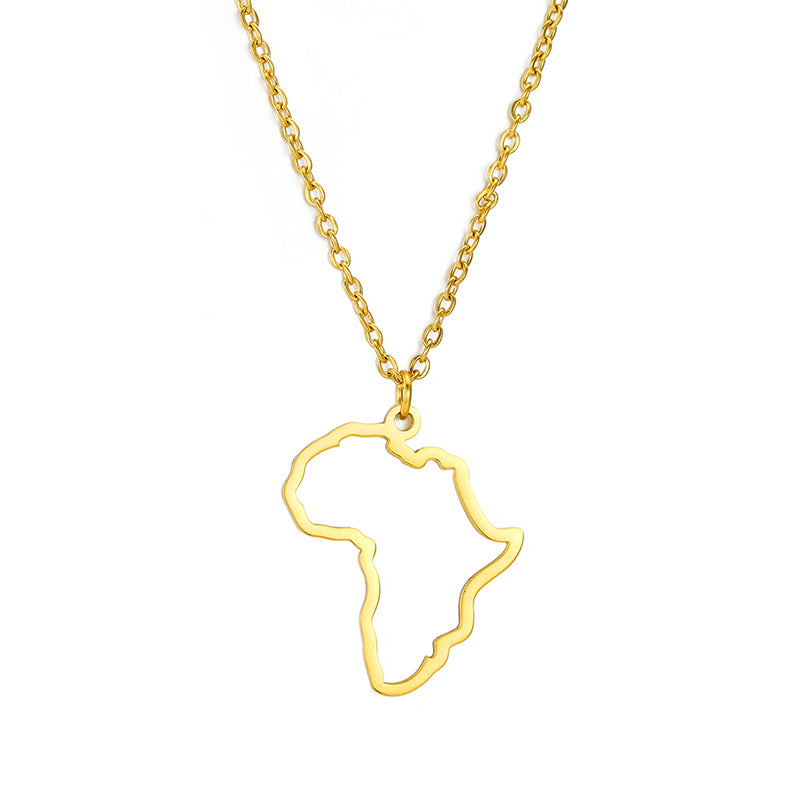 Africa Silhouette Necklace - African Map Outline Pendant