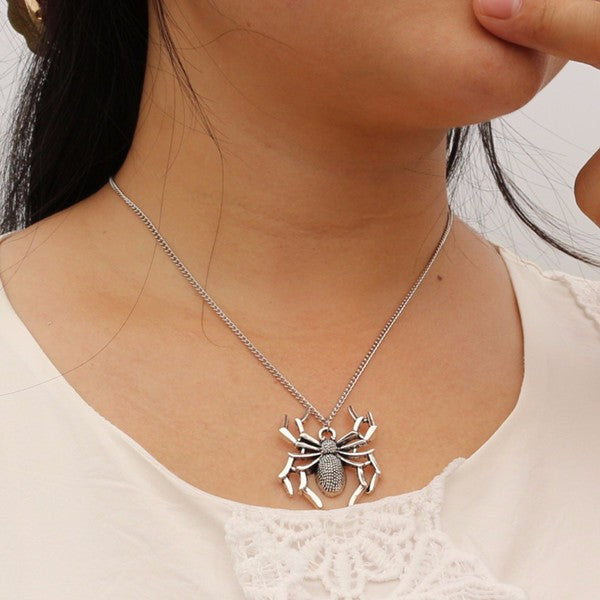 Spider Stainless Steel Pendant Necklace