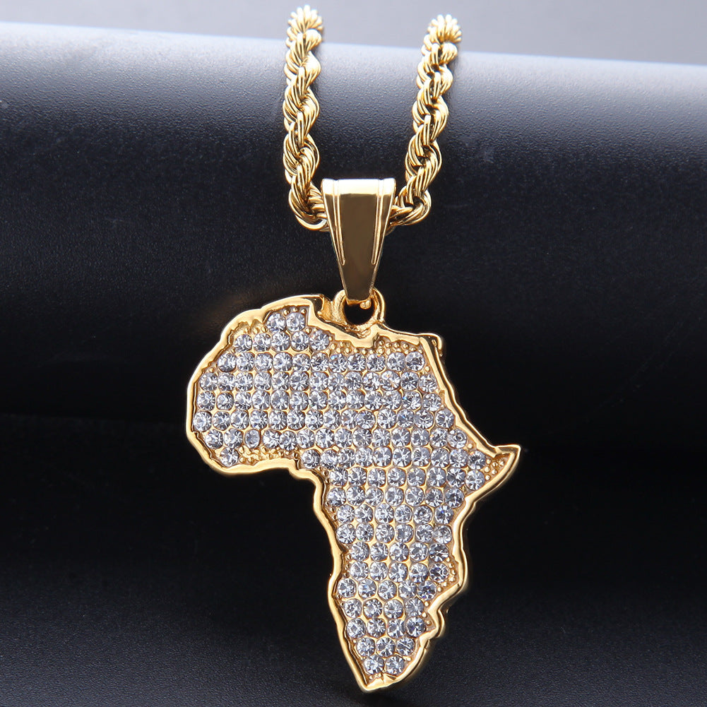 Africa Crystal Gold Necklace