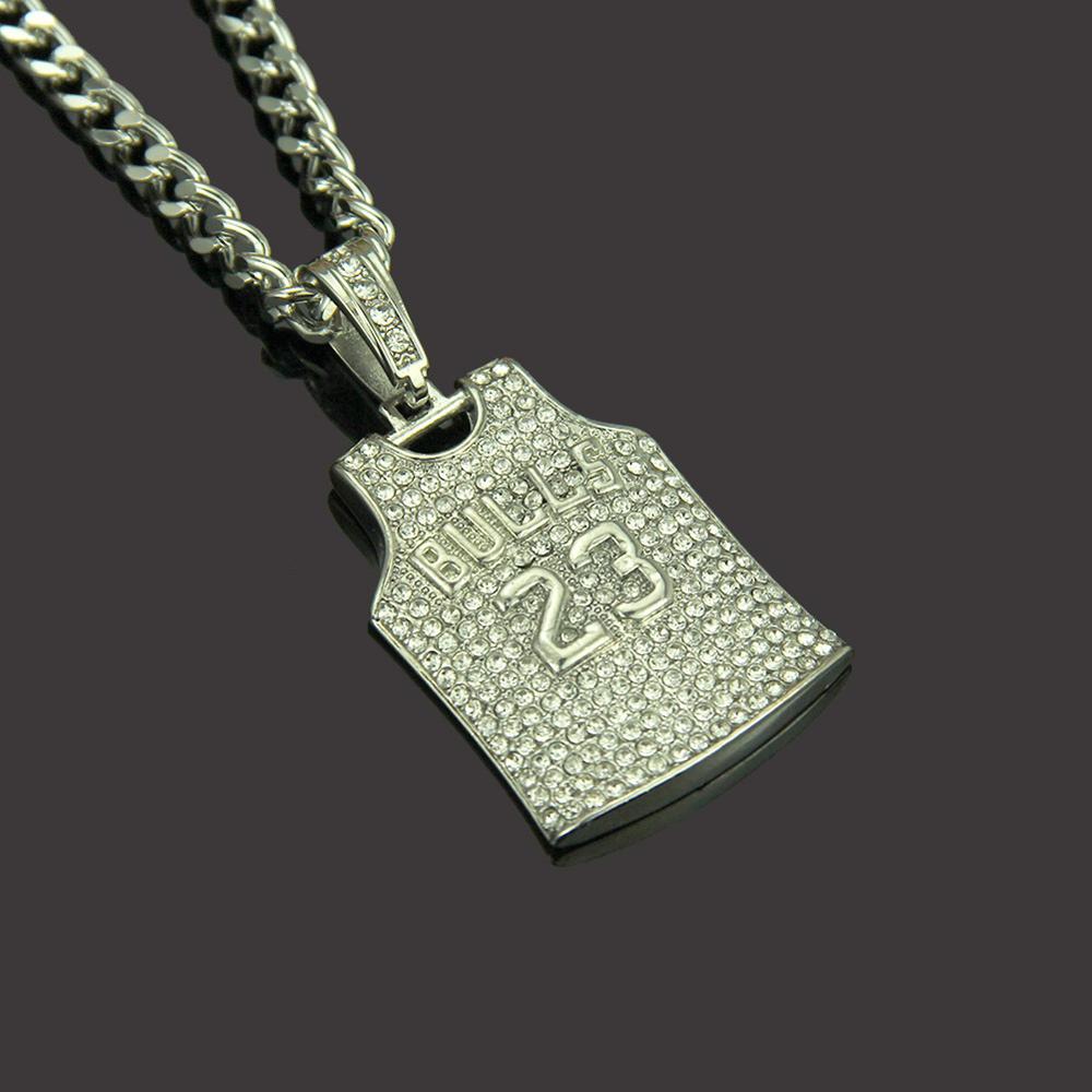 23 Bulls Jersey Necklace - Rhinestone