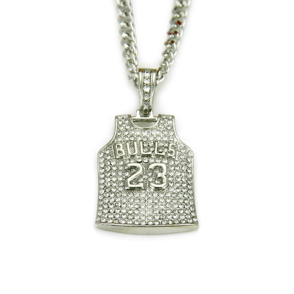 23 Bulls Jersey Necklace - Rhinestone