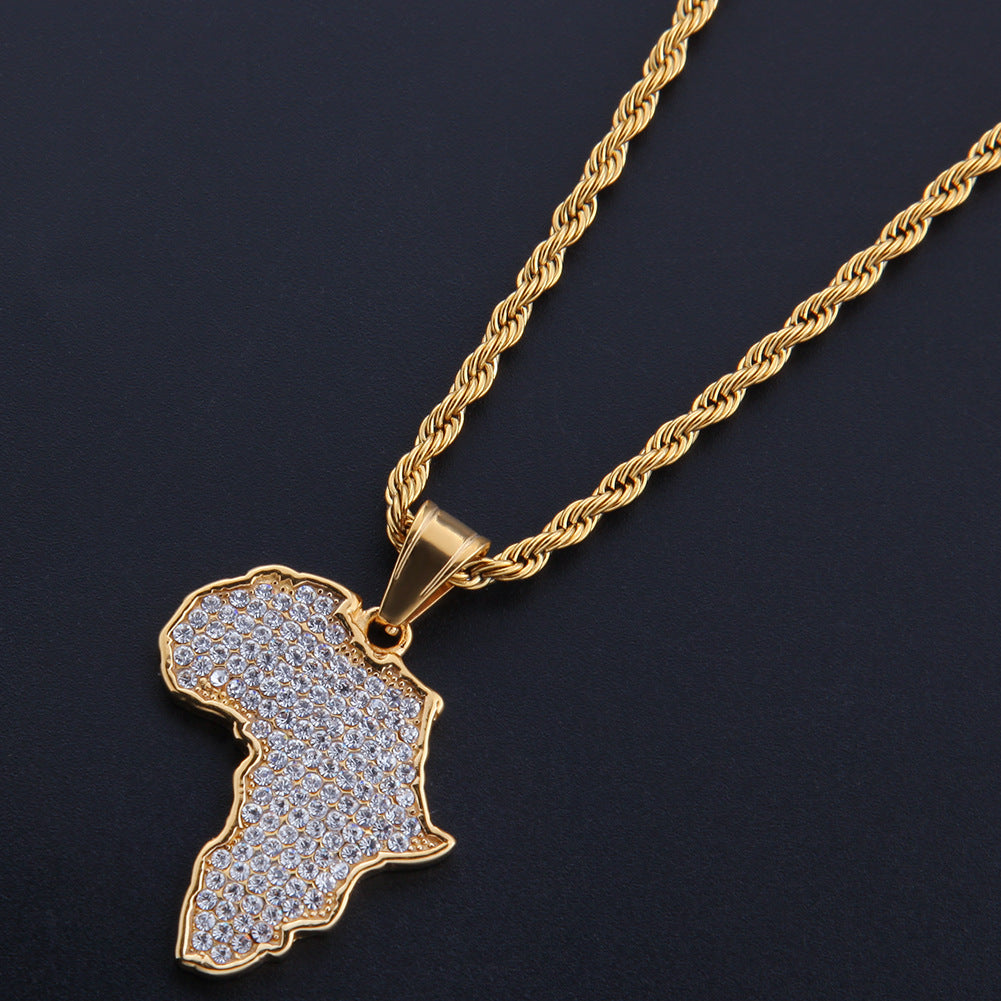 Africa Crystal Gold Necklace