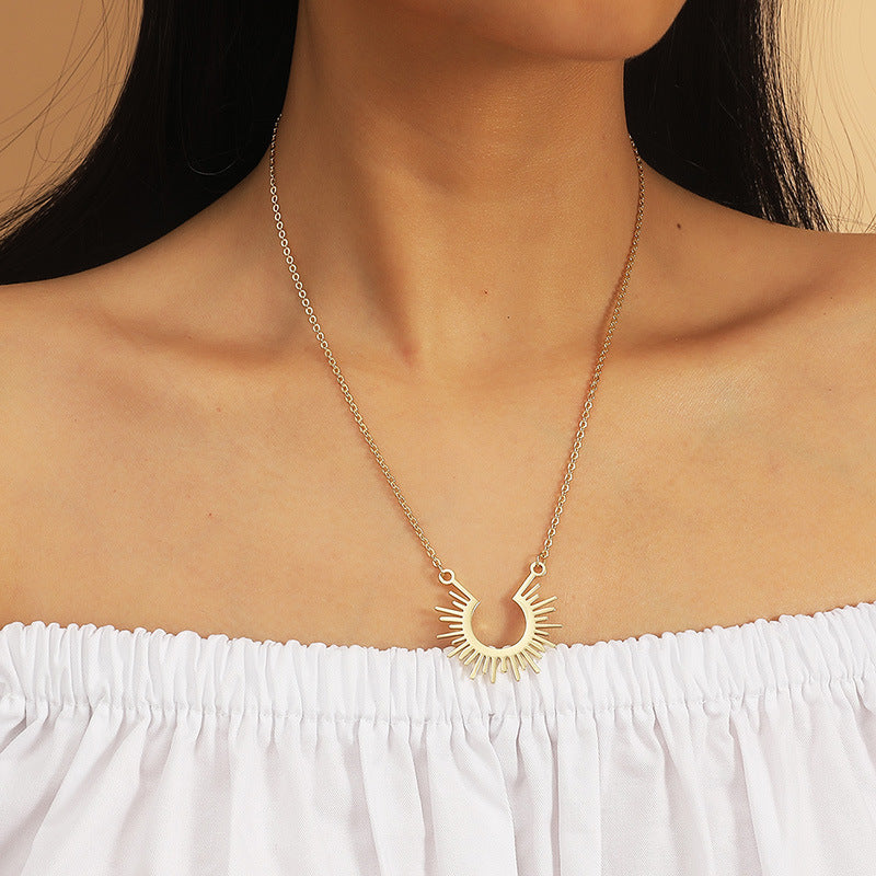 Sun Ray Necklace - Minimalist Design