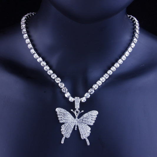 Choker Bling Butterfly Sparkly Necklace
