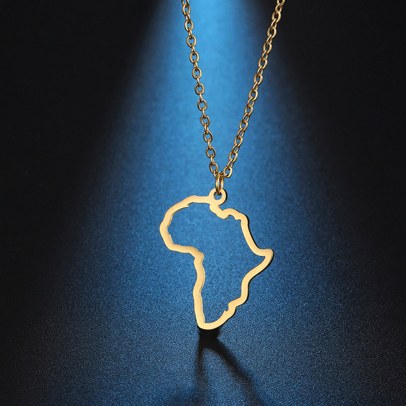 Africa Silhouette Necklace - African Map Outline Pendant