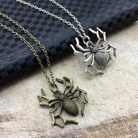 Spider Stainless Steel Pendant Necklace