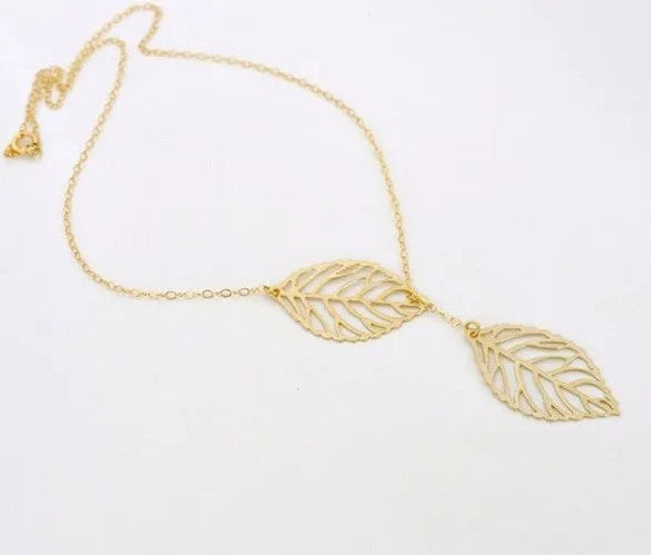 Beautiful Double Leaf Stranded Necklace