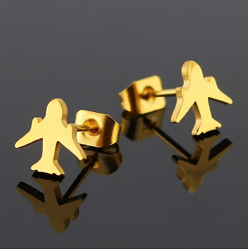 Jet Airplane Stud Earrings