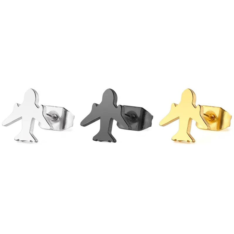 Jet Airplane Stud Earrings