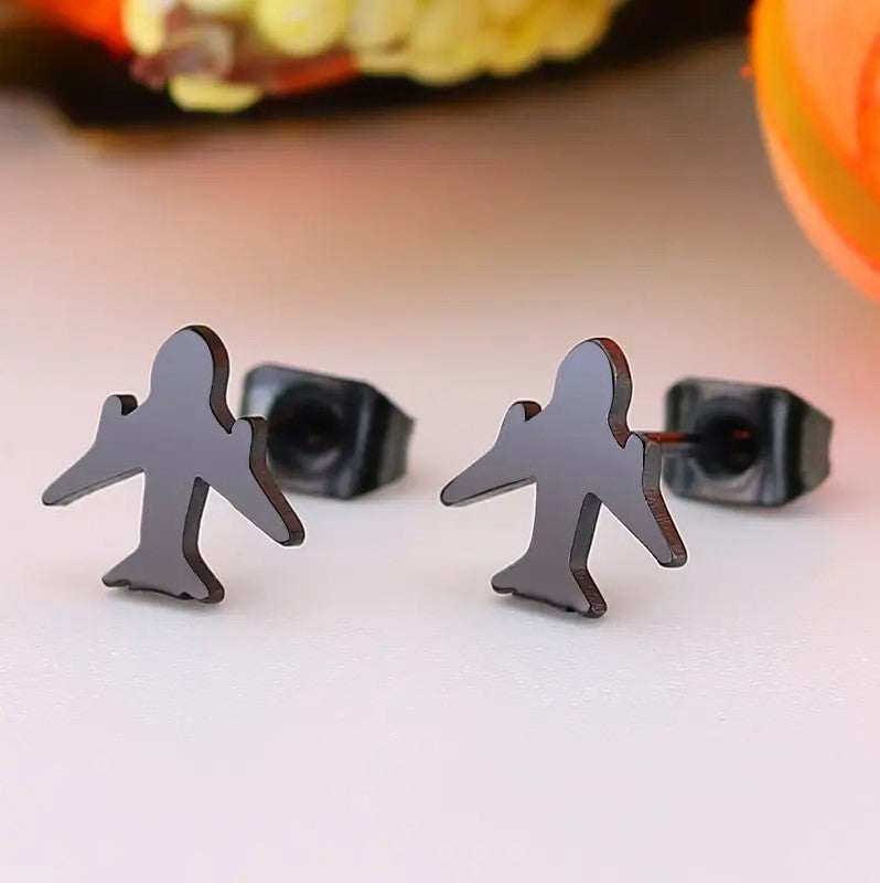 Jet Airplane Stud Earrings