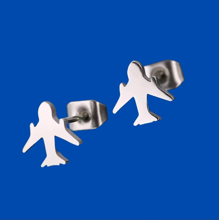 Jet Airplane Stud Earrings