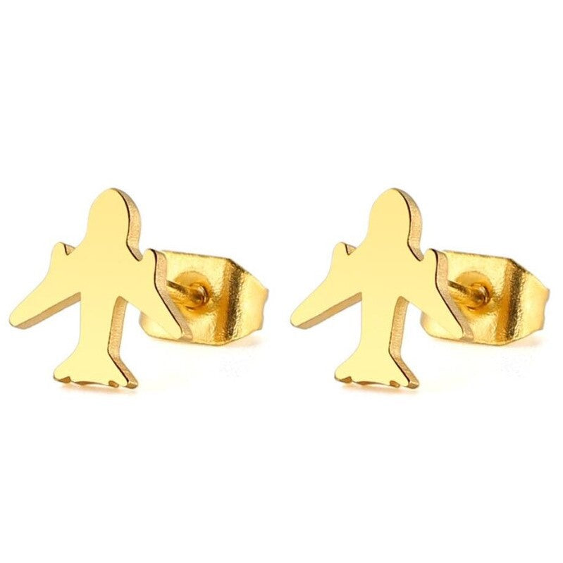 Jet Airplane Stud Earrings
