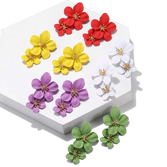 Boho Colorful Flower Earrings
